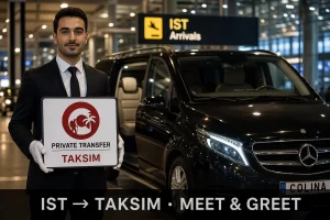 istanbul airport to taksim private Colina transfer van split IST Taksim