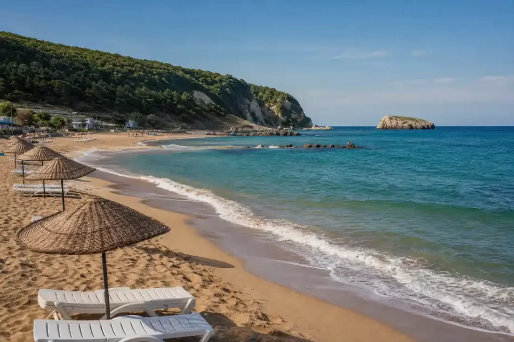 Sile beach day trip Istanbul Blue Flag Black Sea sand and loungers