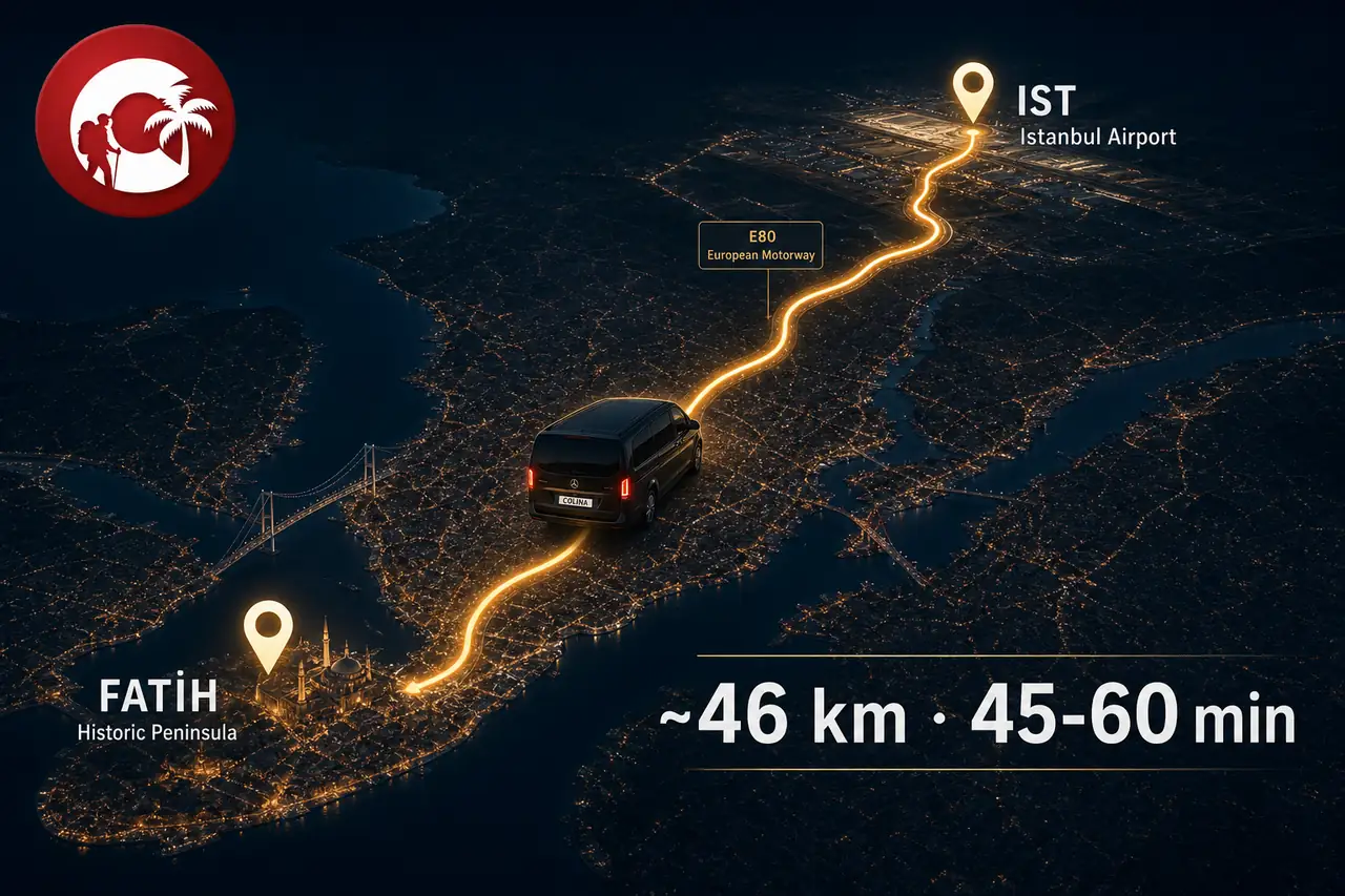 fatih to istanbul airport Colina private transfer Essential 5 curb cover