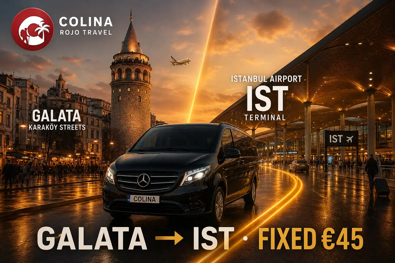 galata to istanbul airport Colina private transfer Galata Tower IST