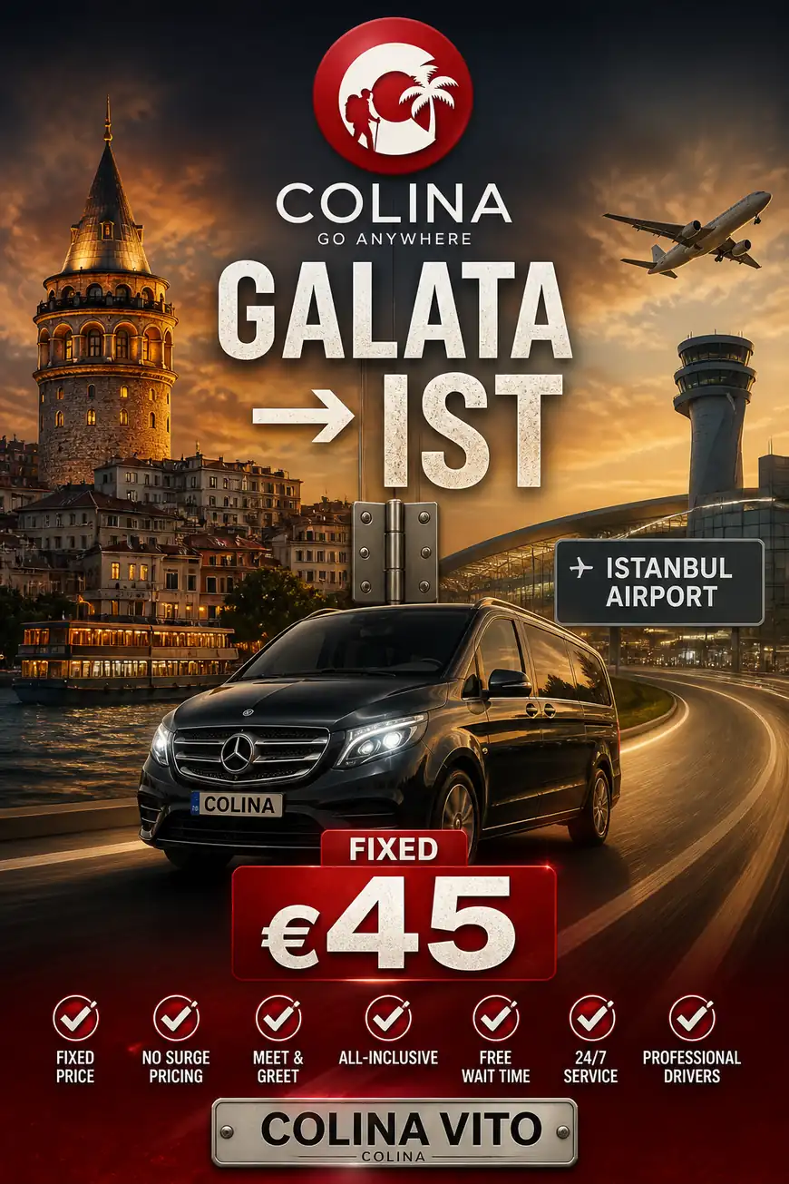 galata to istanbul airport Colina private transfer Galata Tower IST