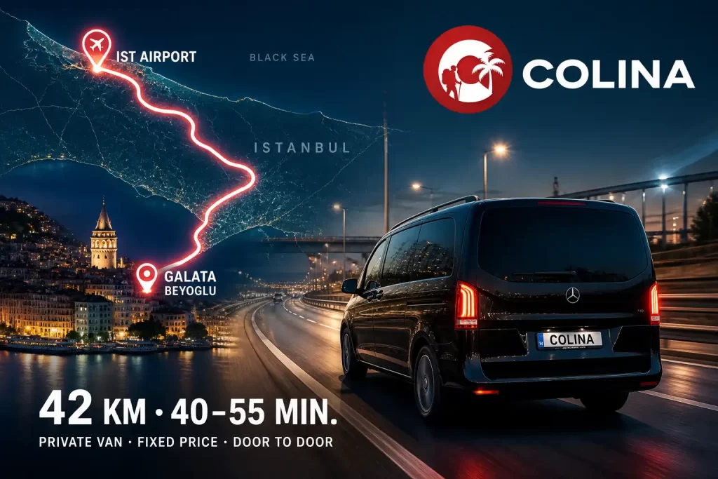galata to istanbul airport Colina private transfer Galata Tower IST
