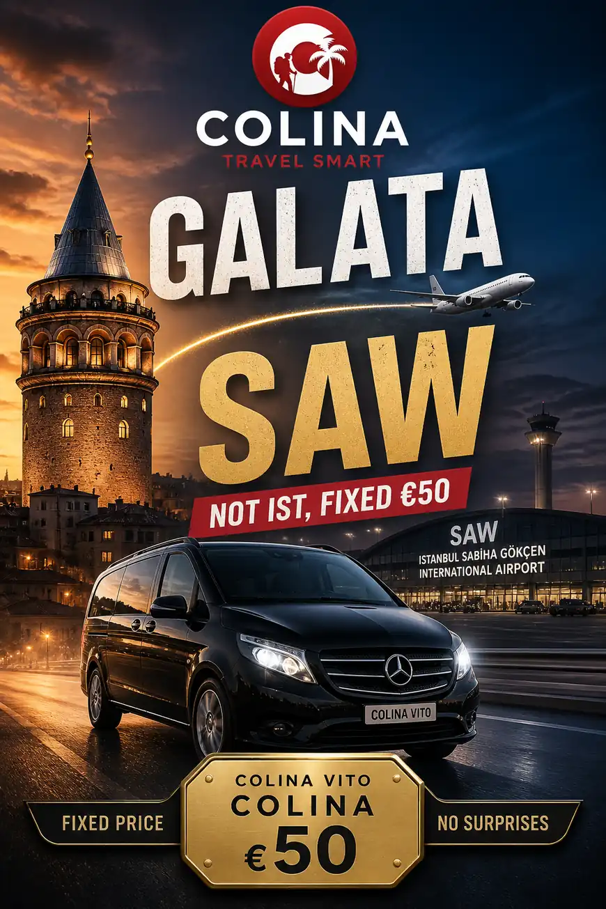 galata to sabiha gokcen Colina private transfer Galata Tower SAW
