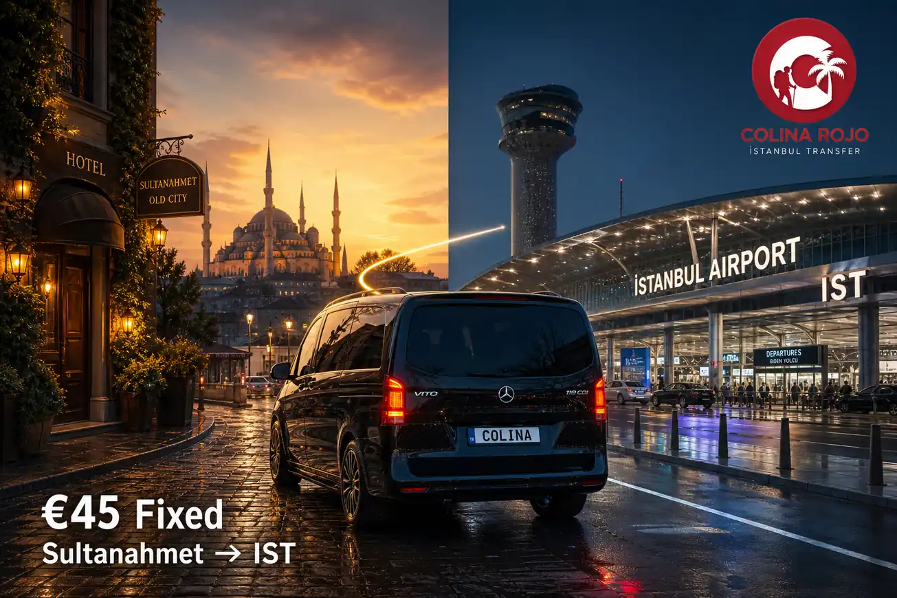 sultanahmet to istanbul airport private transfer €45 Colina Rojo
