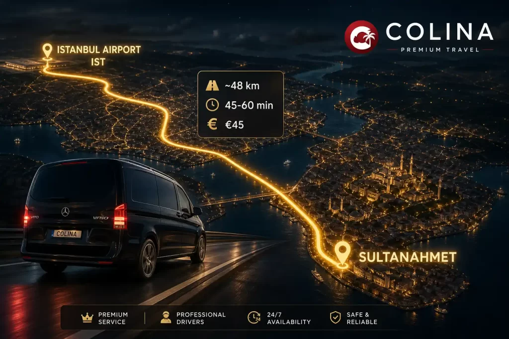 sultanahmet to istanbul airport private transfer €45 Colina Rojo