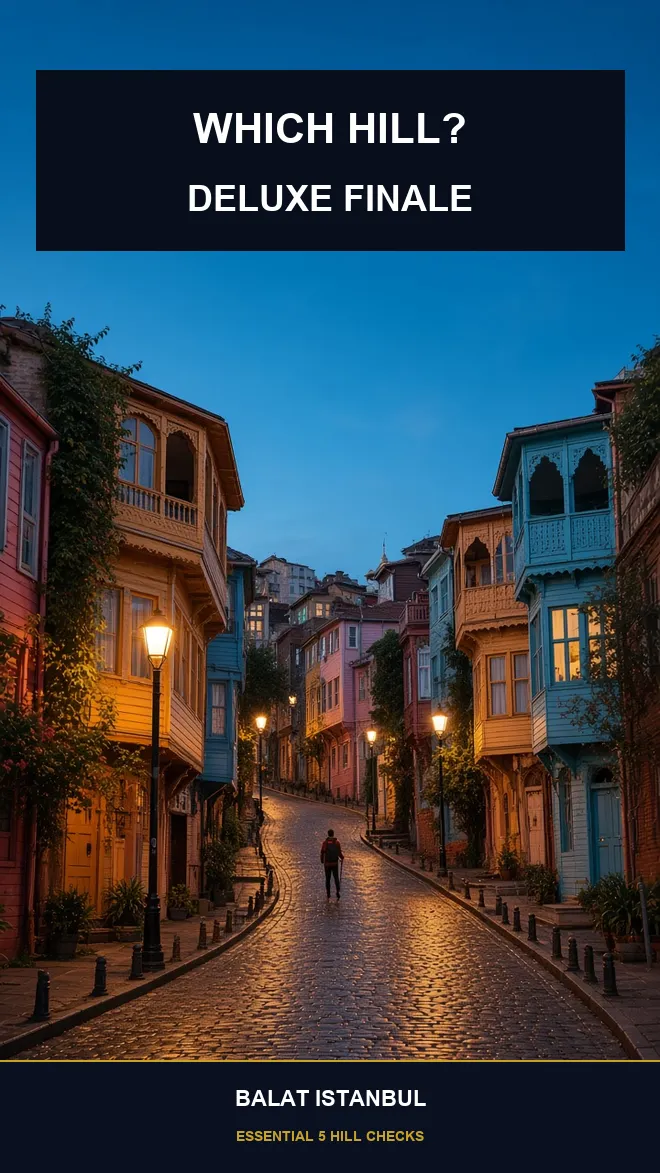 balat istanbul fog path between colored houses, Essential 5 hill checks