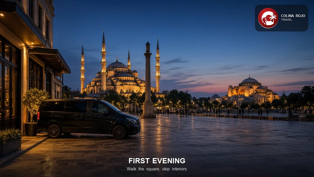 First day in Istanbul from Gate 9 to Sultanahmet in a private Mercedes Vito
