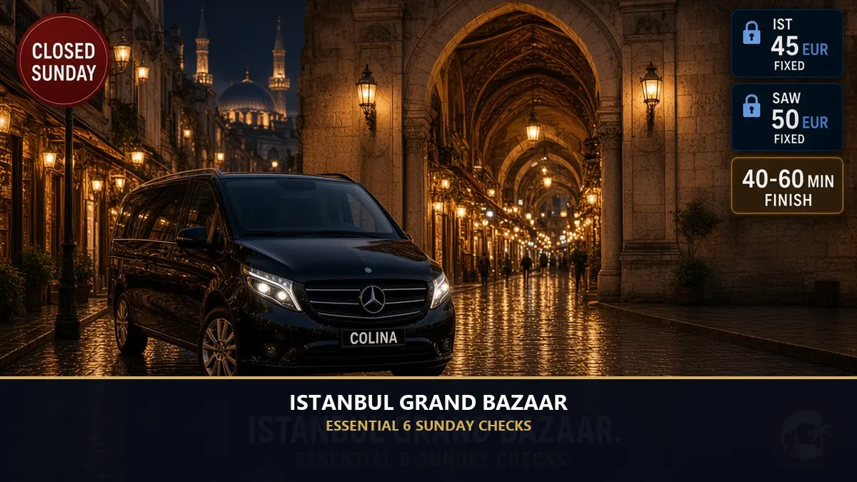 Istanbul Grand Bazaar Essential 6 Sunday checks: lanes shut Sunday, 40-60 minute weekday finish