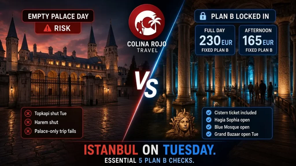 Istanbul on Tuesday Plan B from closed Topkapi to the Basilica Cistern