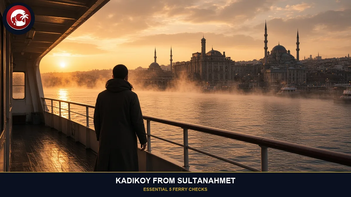 kadikoy from sultanahmet golden hour ferry deck, Essential 5 ferry checks