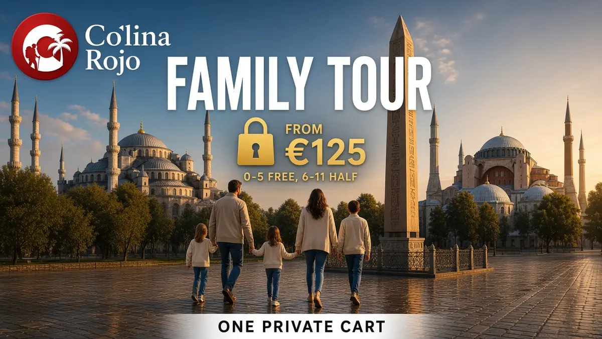 Family walking the Hippodrome on an istanbul family tour