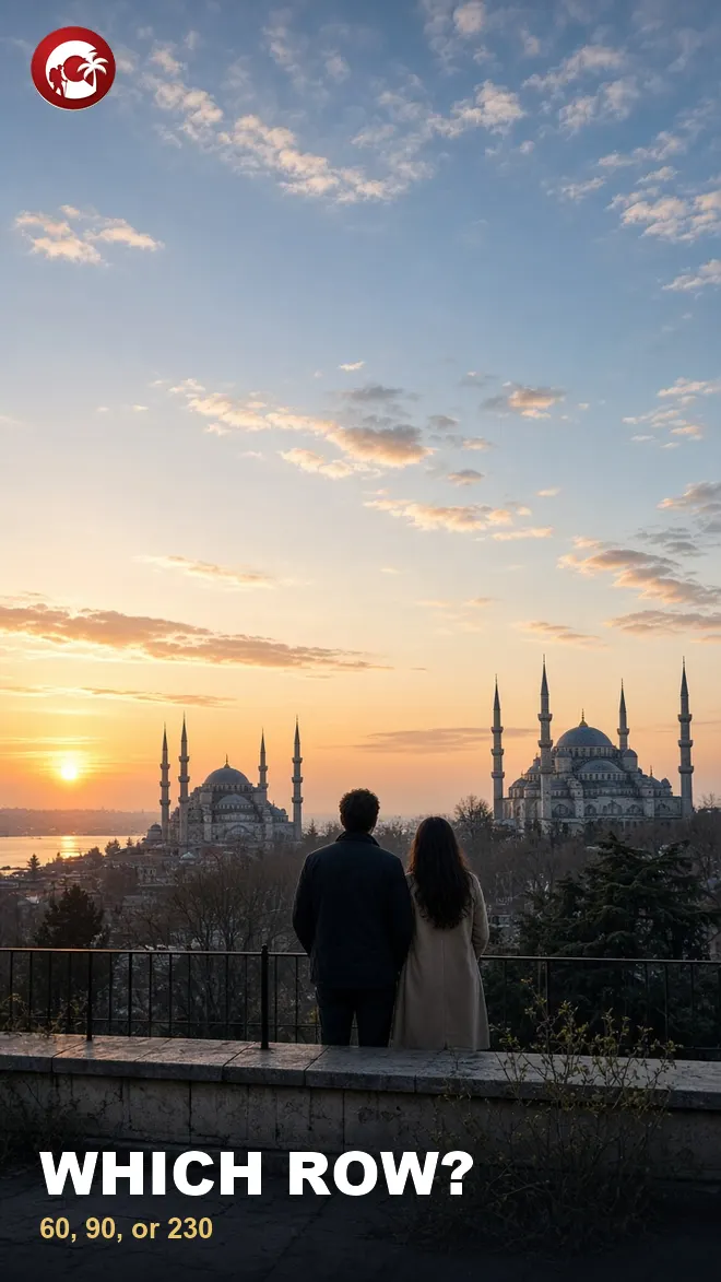 Couple at dawn over Sultanahmet weighing an istanbul tour cost