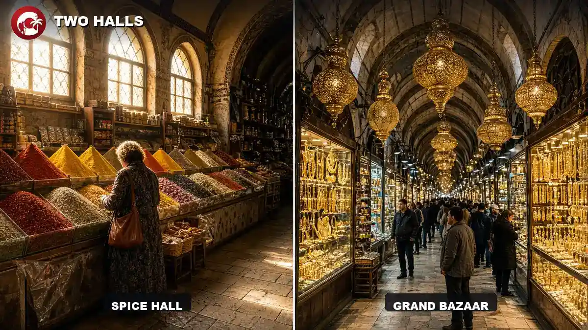 spice bazaar istanbul light through the Eminonu arcade