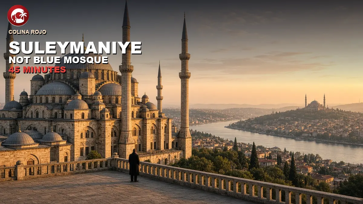 suleymaniye mosque on the Golden Horn terrace at golden hour